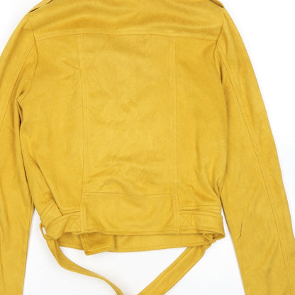 Womens UK Size 6 PRETTYLITTLETHING Yellow Bomber Jacket