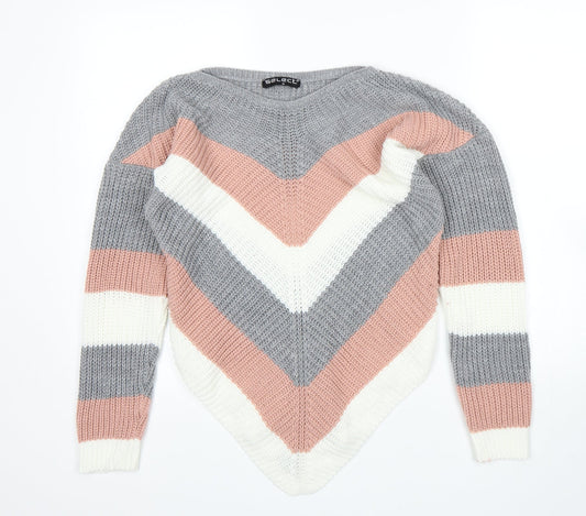 Womens UK Size M Select Multicoloured Pullover Jumper