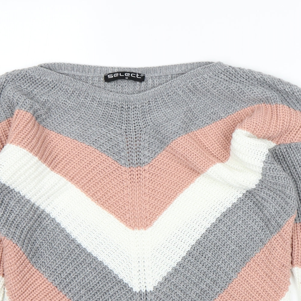 Womens UK Size M Select Multicoloured Pullover Jumper