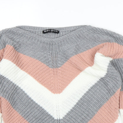 Womens UK Size M Select Multicoloured Pullover Jumper