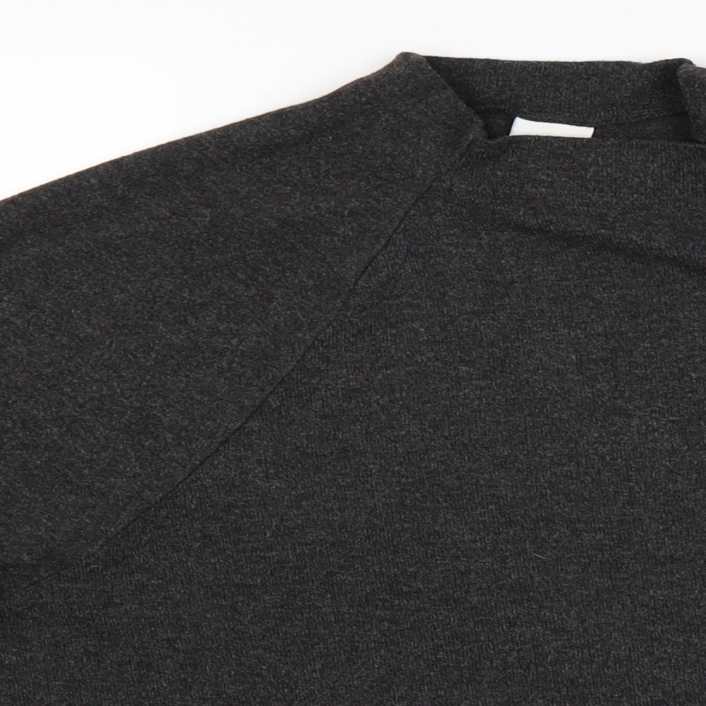Close-up detail of H&M women’s grey jumper, size L
