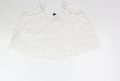 Womens UK Size S FOREVER 21 White Camisole Blouse