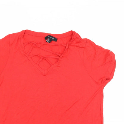 Atmosphere Womens Red   Basic T-Shirt Size 12  - Criss cross front