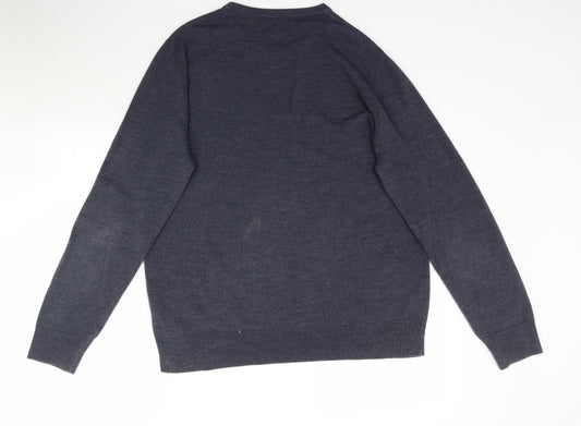 BHS Mens Grey  Knit Pullover Jumper Size L