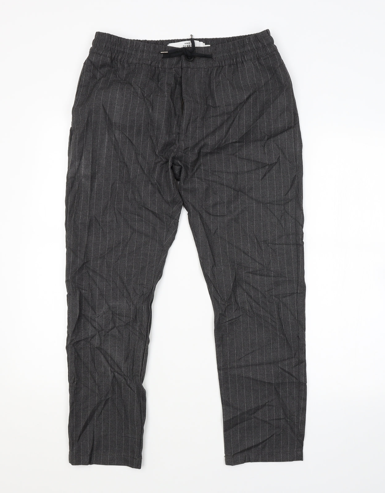 Topman Mens Grey Striped  Trousers  Size 32 in L32 in