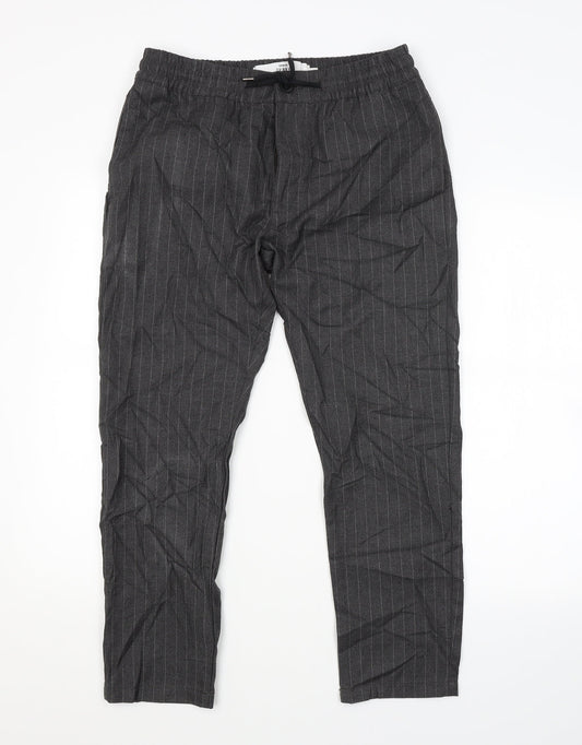 Topman Mens Grey Striped  Trousers  Size 32 in L32 in