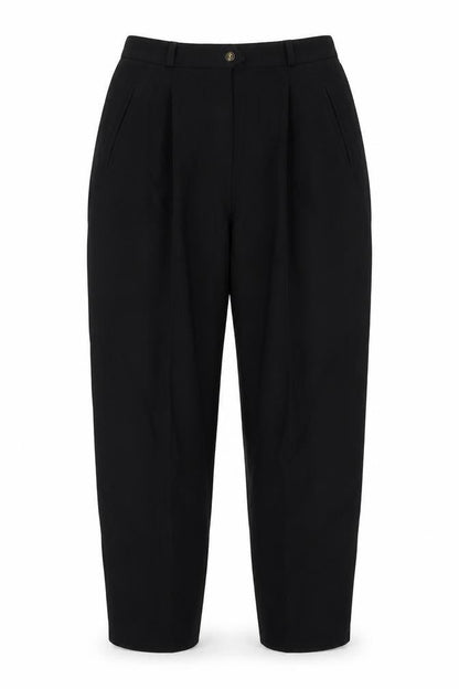 Front view of Hamells women’s black trousers, size UK 14, 26-inch leg