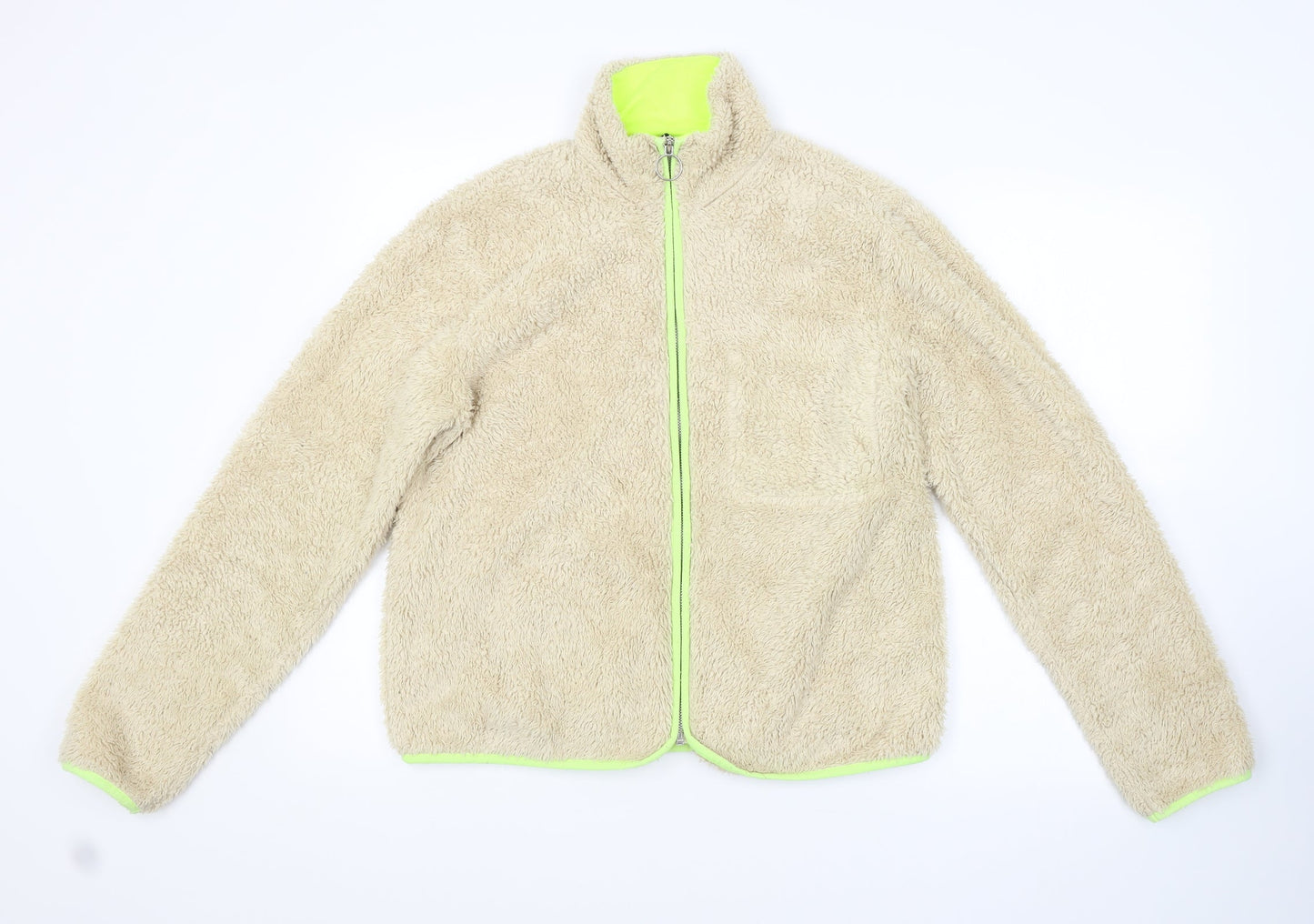 Womens UK Size M H&M Beige Full Zip Jumper