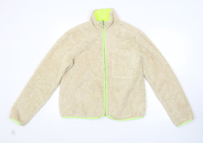 Womens UK Size M H&M Beige Full Zip Jumper