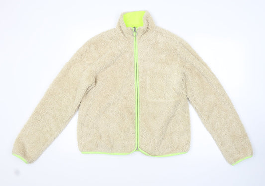 Womens UK Size M H&M Beige Full Zip Jumper