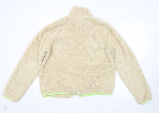 Womens UK Size M H&M Beige Full Zip Jumper
