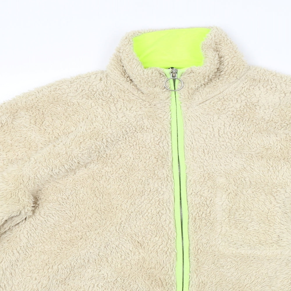 Womens UK Size M H&M Beige Full Zip Jumper