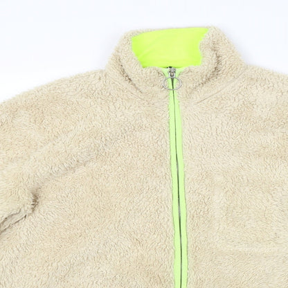 Womens UK Size M H&M Beige Full Zip Jumper