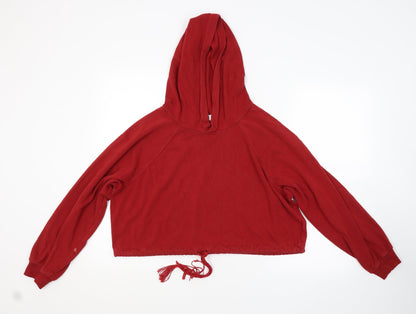H&M Womens Red   Pullover Hoodie Size S