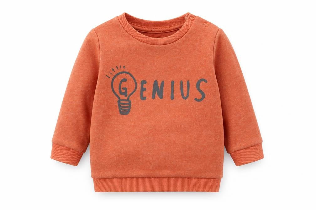 Front view of F&F Baby Orange jumper, size 9-12, Months