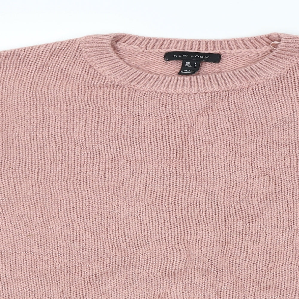 Womens UK Size L New Look Pink Pullover Jumper