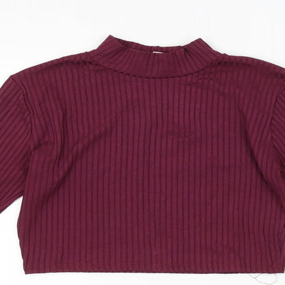 Womens UK Size 8 MISGUIDED Purple Basic Blouse