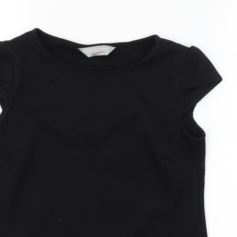 Womens UK Size 6 Dorothy Perkins Black Basic Blouse