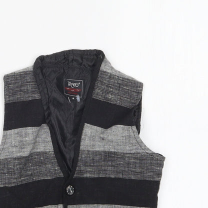 Close-up detail of BLAZO boys’ multicoloured striped jacket waistcoat, size 4, years