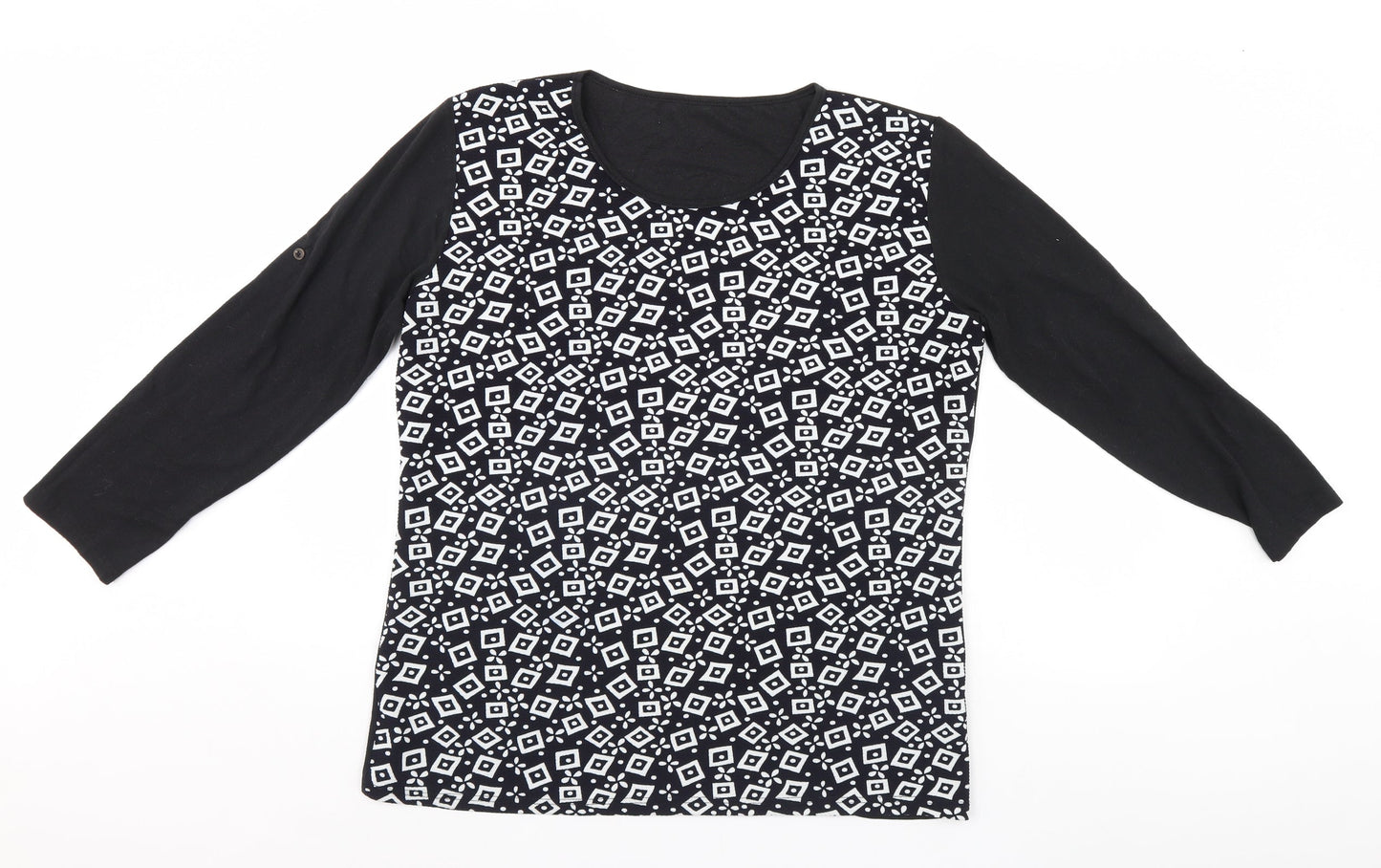 Womens UK Size  Preworn Black Basic T-Shirt
