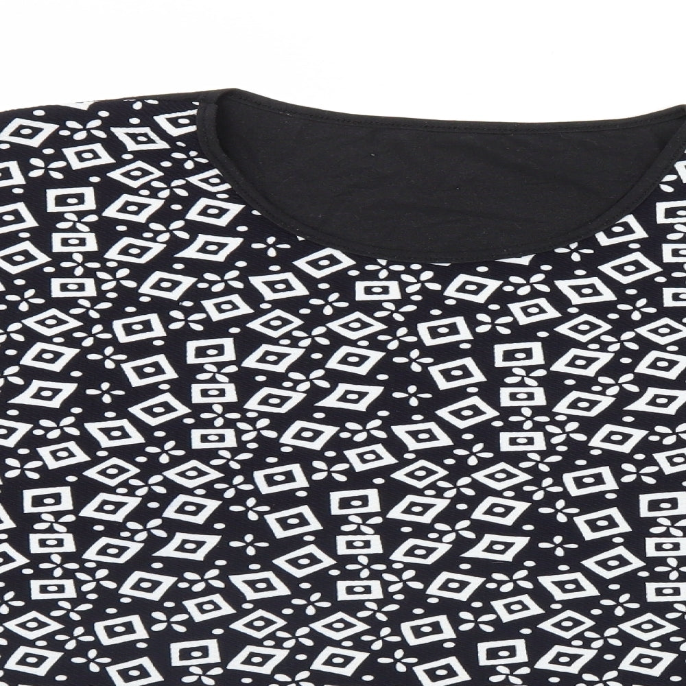Womens UK Size  Preworn Black Basic T-Shirt