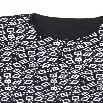 Womens UK Size  Preworn Black Basic T-Shirt