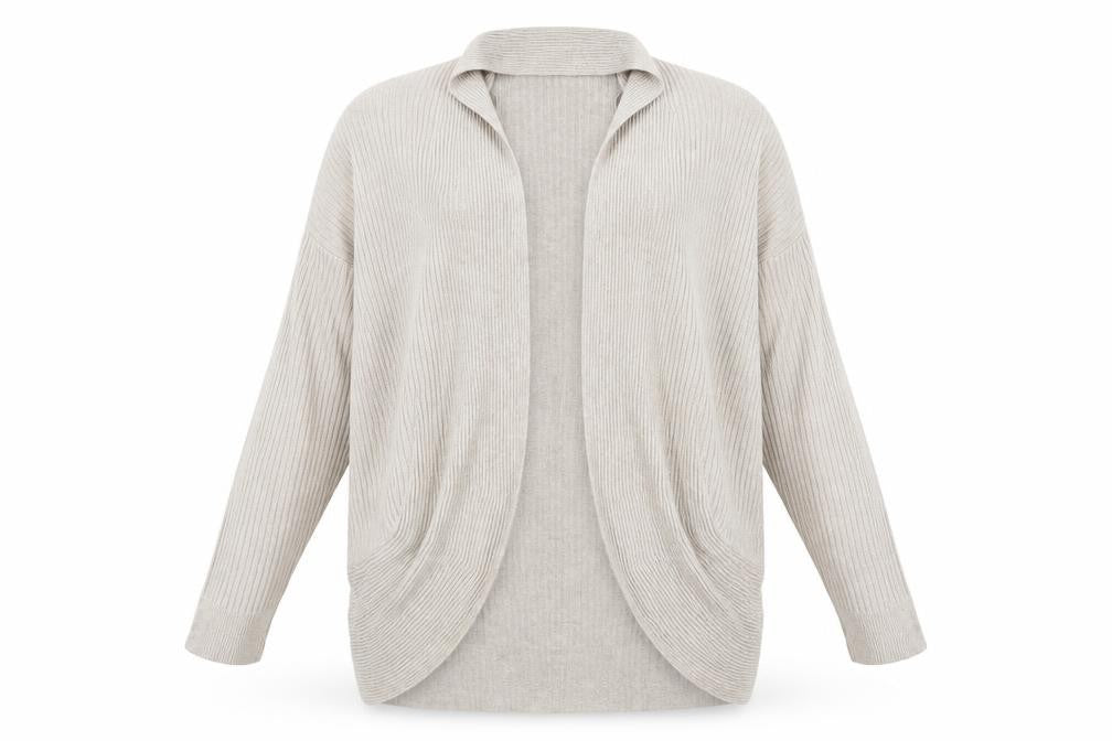 Front view of Marks & Spencer women’s brown cardigan jumper, size UK 20