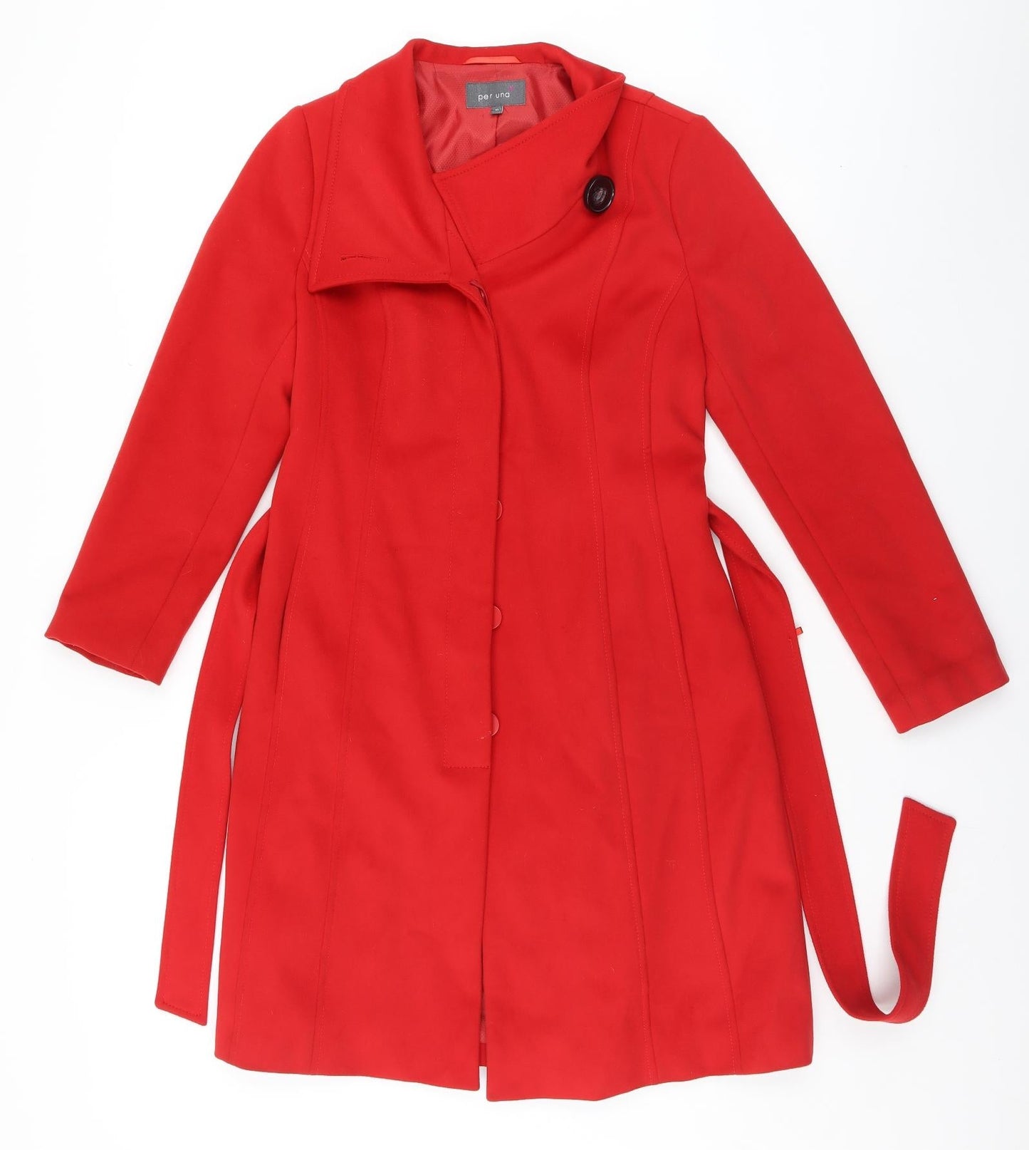 Womens UK Size 10 Per Una Red Overcoat