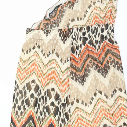 Pussycat London Womens Brown Animal Print  A-Line  Size 14