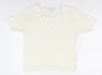 Womens UK Size M Classic White Basic T-Shirt