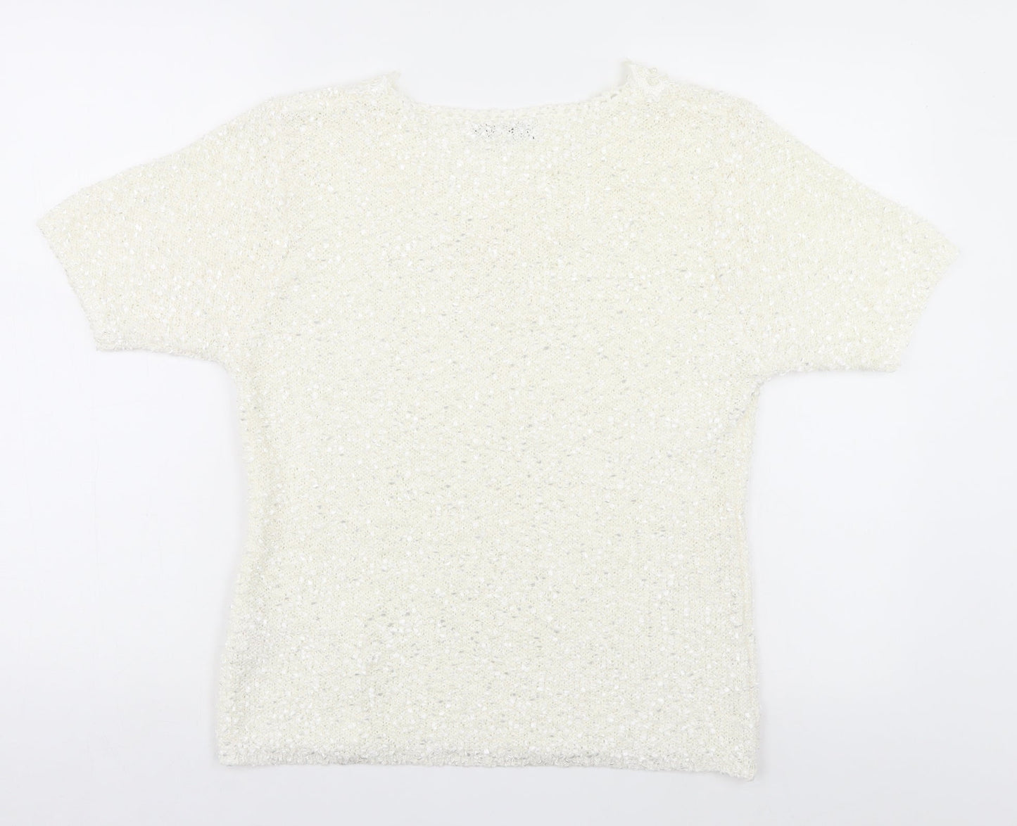 Womens UK Size M Classic White Basic T-Shirt
