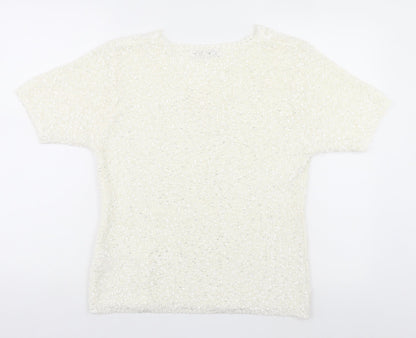 Womens UK Size M Classic White Basic T-Shirt