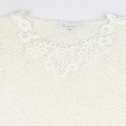 Womens UK Size M Classic White Basic T-Shirt