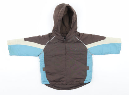 George Boys Brown   Parka Coat Size 6-9 Months