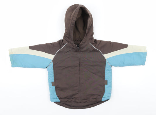 George Boys Brown   Parka Coat Size 6-9 Months