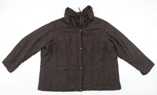 Womens UK Size  Preworn Brown Parka Coat