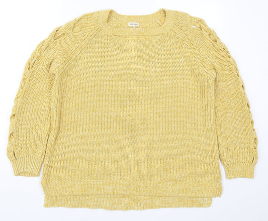 Womens UK Size 10 River Island Yellow Pullover Jumper