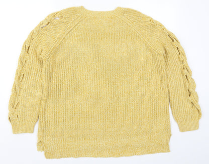 Womens UK Size 10 River Island Yellow Pullover Jumper