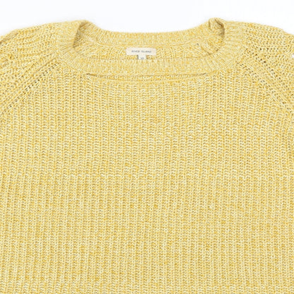 Womens UK Size 10 River Island Yellow Pullover Jumper