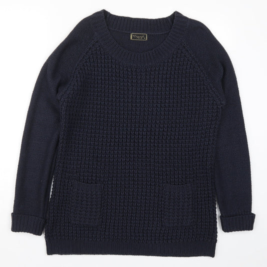 Womens UK Size M Preworn Blue Pullover Jumper