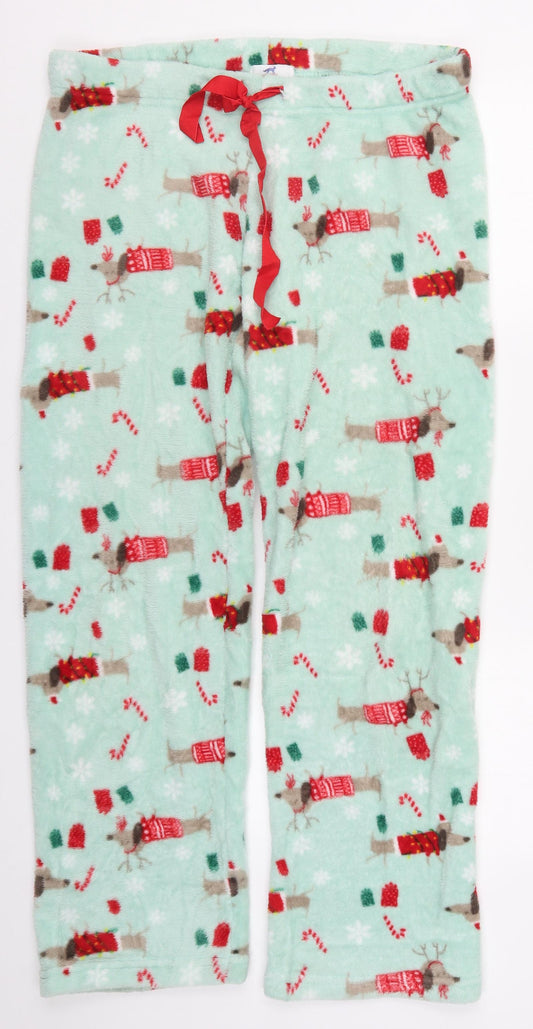 Nightfox Womens Blue   Trousers  Size M L26 in - Christmas Sausage Dog Pyjama Pants