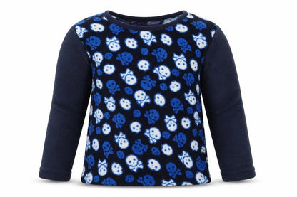 Snooze Time Boys Blue Solid   Pyjama Top Size 9-10 Years  - Skulls