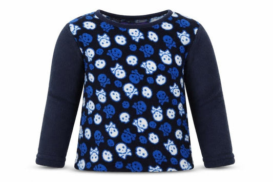 Snooze Time Boys Blue Solid   Pyjama Top Size 9-10 Years  - Skulls