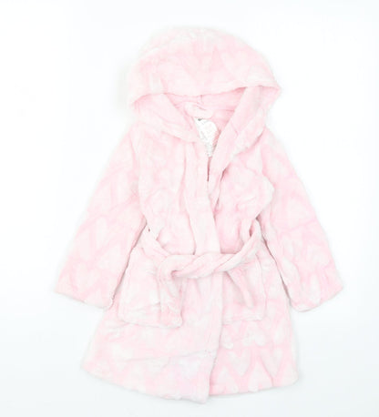 Peacocks Girls Pink Solid  Kimono Robe Size 2-3 Years  - Love Hearts
