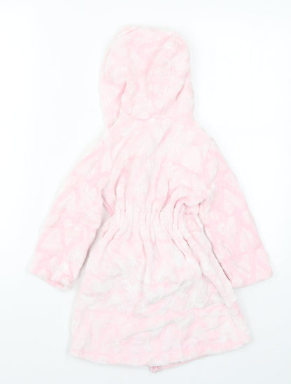 Peacocks Girls Pink Solid  Kimono Robe Size 2-3 Years  - Love Hearts