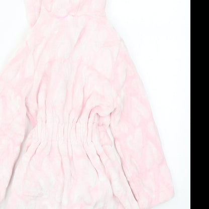 Peacocks Girls Pink Solid  Kimono Robe Size 2-3 Years  - Love Hearts