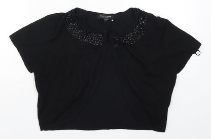 Debenams Womens Black  Knit Cardigan Jumper Size 14