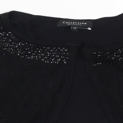 Debenams Womens Black  Knit Cardigan Jumper Size 14