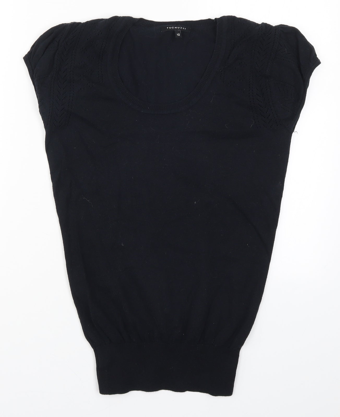 TUCHUZY ? Womens Black   Basic T-Shirt Size 12