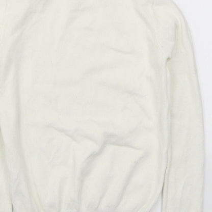 Young Dimension Girls White  Knit Pullover Jumper Size 9-10 Years